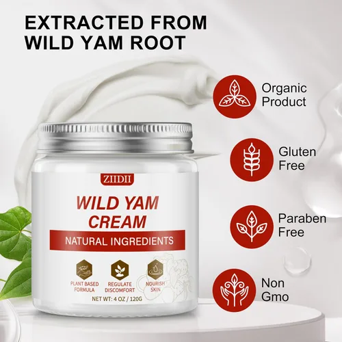 Vista 4 de ZIIDII Wild Yam Cream - Crema equilibrante natural para mujeres, apoyo calmante para el bienestar de la mediana edad, nutre e hidrata profundamente
