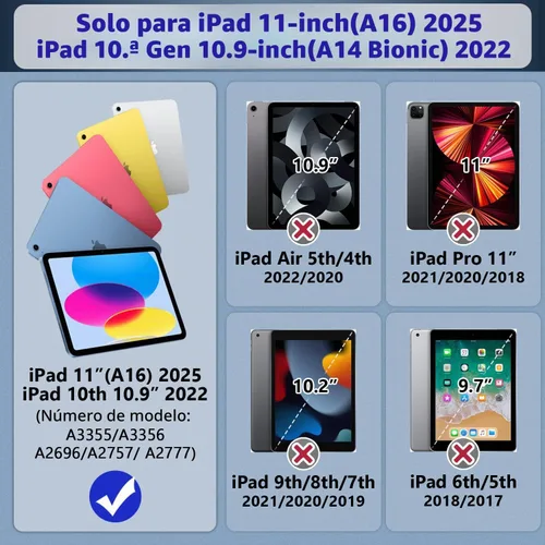 Vista 2 de Grifobes Funda para iPad de 11 pulgadas (A16) 2025 / iPad de 10ª Generación 2022 de 10.9 pulgadas, Cubierta Robusta Resistente a Impactos