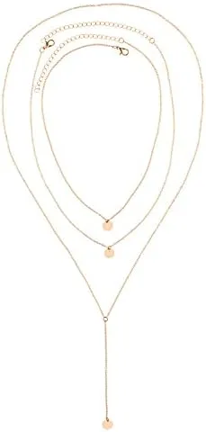 Vista 4 de Collar con dije de moneda en capas de estilo bohemio, collar largo para mujeres y niñas, collar y Lariat