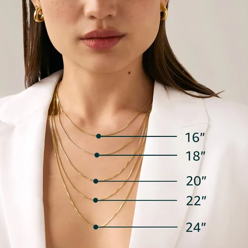 Vista 2 de PAVOI Italian Solid 925 Sterling Silver, 22K Gold Plated Chain Necklaces Snake, Square Box, Cable, Super Flex Curb, Miami Cuban and Rope