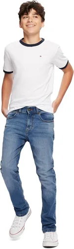 Vista 2 de Tommy Hilfiger Camiseta de manga corta con cuello redondo para niño, Blanco