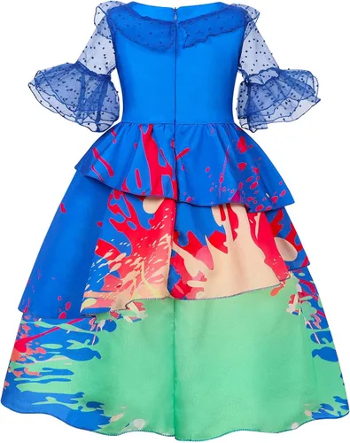 Vista 2 de COTRIO Isabella Dress with Garland Girls Mirabel Costume Outfits Magic Family Cosplay Birthday Party Dresses