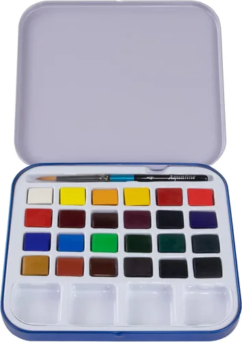 Vista 10 de Daler Rowney Aquafine - Juego de viaje de acuarela de 12 piezas, juego de pintura de acuarela para papel de acuarela y más, juego de acuarela