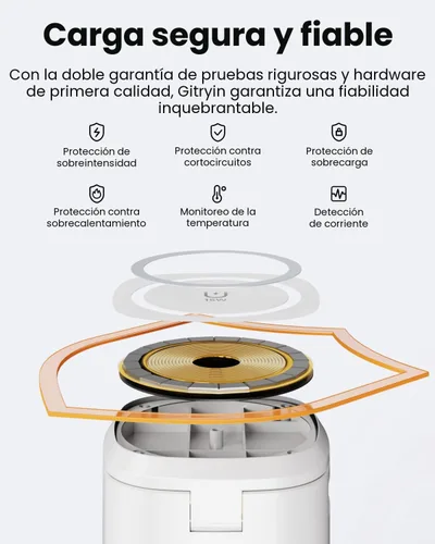 Vista 6 de Gitryin Soporte de cargador inalámbrico 3 en 1, 15 W, MagSafe