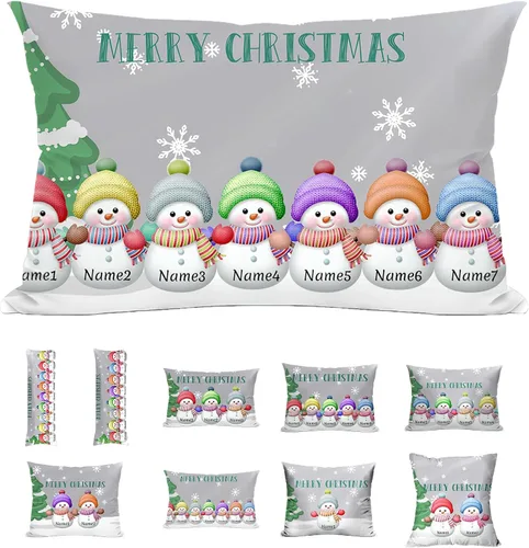 Vista 12 de Fundas de almohada personalizadas con nombres y fotos para parejas, niños, mascotas, estampado de boda, doble cara, diseño de logotipo, recuerdo, 12