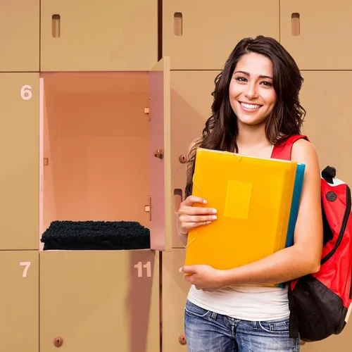 Vista 7 de Organizador de estante para casillero y kit de decoración con alfombra para casillero, adecuado para la escuela, oficina, elementos esenciales