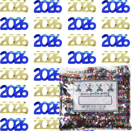 Vista 70 de Confetti Year 2023 Blue Royal, Orange Combo - 2 bolsas de media onza (1 oz)