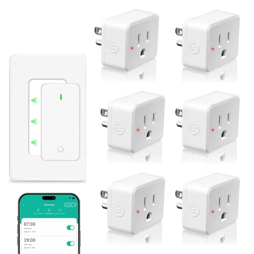 Vista 107 de NineLeaf - Enchufe de salida de control remoto, interruptor de luz de encendido y apagado inalámbrico desmontable 500FT Light Plug Decorator