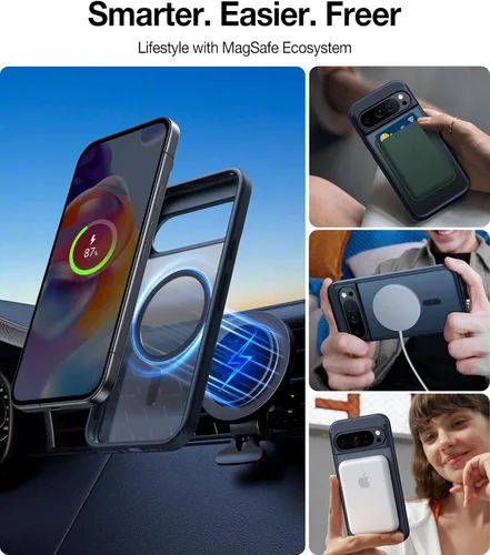 Vista 4 de TORRAS Funda magnética mejorada a prueba de golpes para Google Pixel 9 Pro y funda Pixel 9, [compatible con MagSafe]