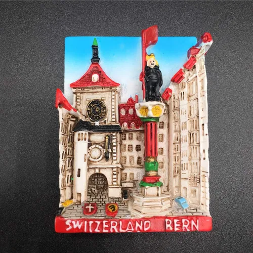 Vista 7 de Imán de nevera Berna Suiza Resina 3D Artesanía Artesanía Turística Viaje Ciudad Recuerdo Colección Letra Etiqueta para Refrigerador