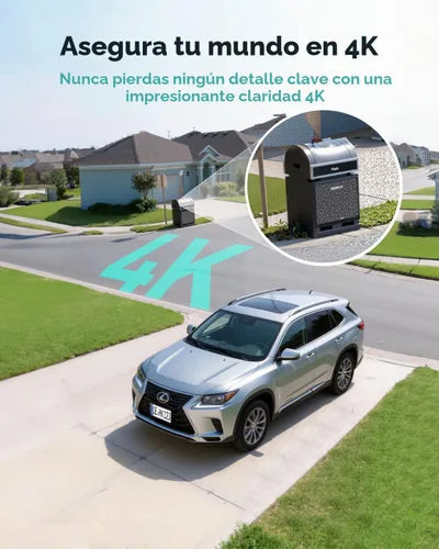 Vista 3 de BOTSLAB - Cámara de seguridad inalámbrica 4K para exteriores
