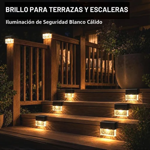 Vista 7 de SUNFACE Luces solares para terraza al aire libre, paquete de 4 luces solares impermeables para valla