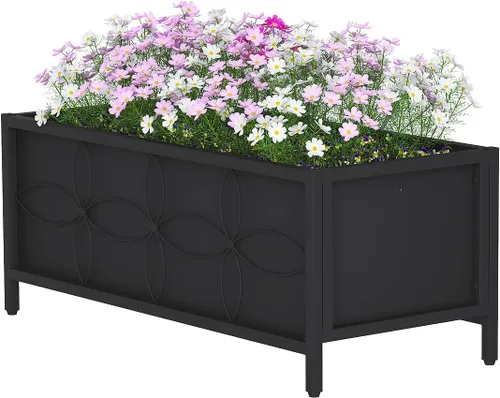 Vista 11 de Zhongma Macetero de metal con enrejado elevado con enrejado para plantas trepadoras de vid y flores (12.8 x 35.43 x 74 pulgadas), pantalla