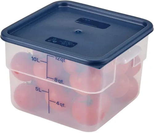 Vista 2 de Cambro SFC12453, tapa CamSquares para contenedores de almacenamiento de alimentos de 12, 18 y 22 qt, polietileno, azul medianoche, NSF