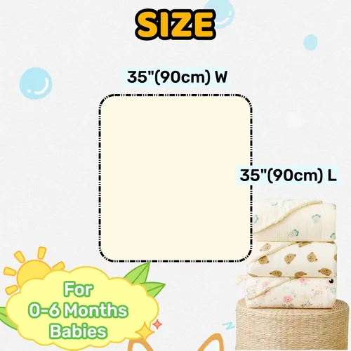 Vista 3 de Manta Kawaii para bebé para niñas, de algodón cálido, bonita, agradable al tacto, transpirable (oso)