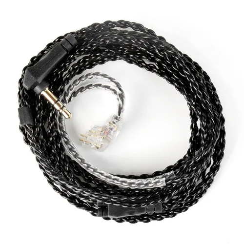 Vista 8 de Cable IEM de 2M 2 pines, cables de auriculares de 2 metros de largo con cable de extensión de auriculares chapado en plata compatible con Moondrop