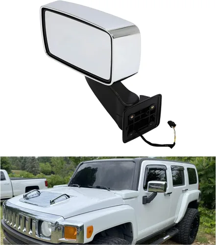 Vista 12 de KUAFU Par de espejos eléctricos compatible con Hummer H3 2006-2010 2009-2010 Hummer H3T Reemplazo izquierdo y derecho para montaje de espejo Negro