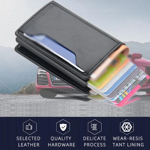 Vista 5 de ZAINJO Wallets For Men Business Credit Card Holder Men's Multifunctional Aluminum Alloy Pickup Bag Mini Slim Wallet Coin Purse Card Holder Wallet