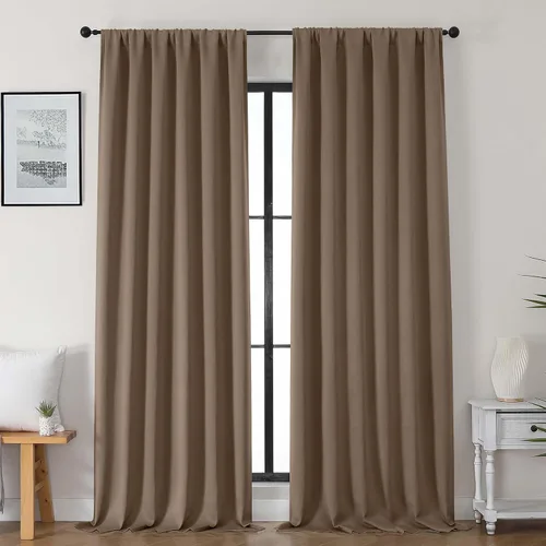 Vista 98 de Gwine Cortinas opacas para dormitorio, 54 pulgadas de largo, paneles de cortina de ventana con aislamiento térmico y reducción de ruido, cortinas
