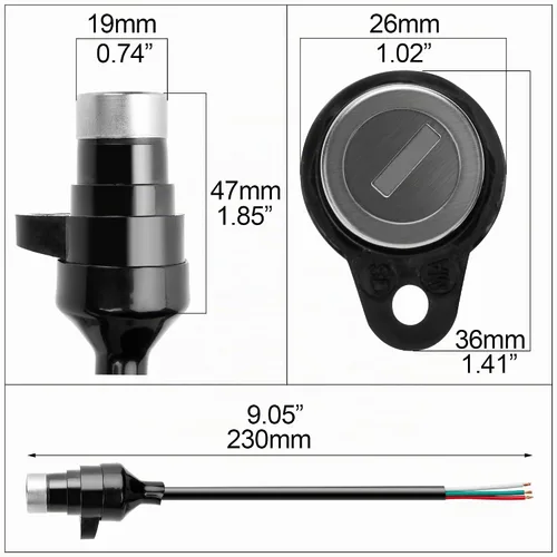Vista 2 de Llave de interruptor de encendido de 3 cables para 50cc-250cc ATV Dirt Bike
