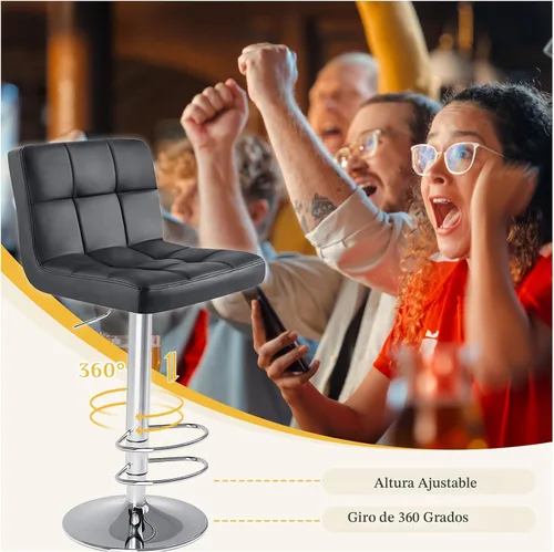 Vista 7 de DUMOS Set of 2 Counter Height Bar Stools, 24 Inch Saddle Bar Chairs