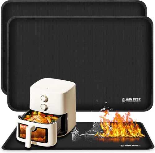 Vista 12 de Alfombrilla resistente al calor de 23.5"X15.5" para sitio de freidora de aire, alfombrilla de silicona ignífuga para encimera de cocina