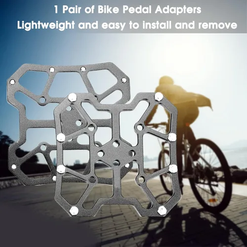 Vista 6 de 1 par adaptador de pedal de bicicleta, aleación de aluminio bicicleta Clipless Clip-in plataforma Pedal Adaptadores