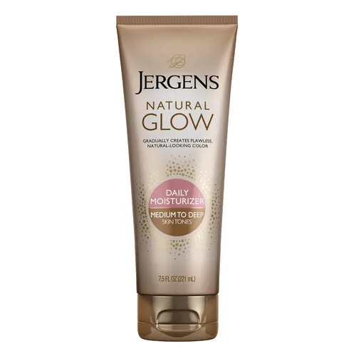 Vista 5 de Jergens Crema hidratante facial autobronceadora natural, protector solar facial SPF 20 y loción autobronceadora de brillo natural, bronceado falso