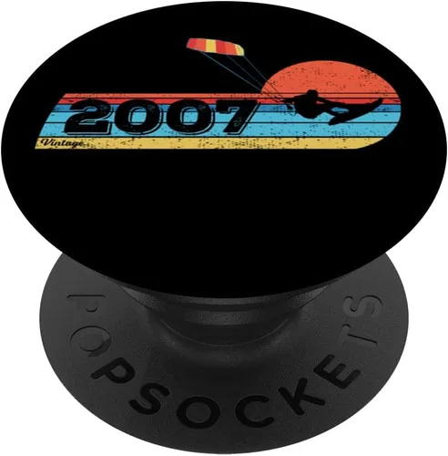 Vista 6 de Kitesurfer Kitesurfing Birthday Vintage 2007 born Kitesurf PopSockets MagSafe PopGrip for iPhone