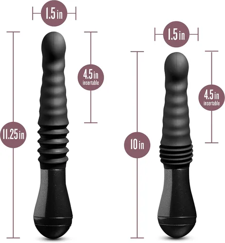 Vista 3 de Blush Temptasia Lazarus - Vibrador de empuje de 11.25 pulgadas, masajeador de silicona curvado para punto G y punto P, 3 velocidades SmartThrust