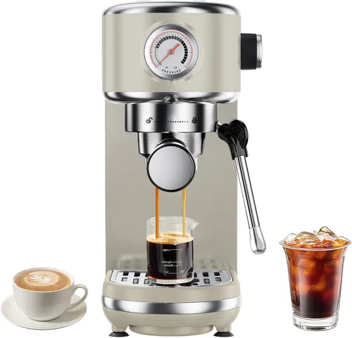 Vista 11 de atatix Máquina de café expreso con espumador de leche, cafetera de espresso a presión de 20 bar