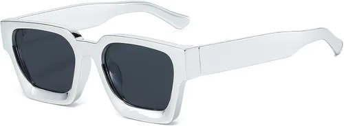 Vista 167 de AIEYEZO Gafas de sol cuadradas para mujeres y hombres, gafas de sol cuadradas con montura gruesa, estilo de diseñador simple