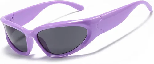 Vista 8 de LASPOR Gafas de sol deportivas envolventes para mujeres y hombres, lentes deportivos Y2K