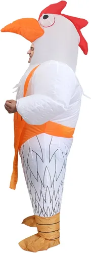 Vista 3 de IRETG Disfraz inflable para adultos, disfraz divertido de animales inflables de Halloween para festival, desfile, cosplay, fiesta, vestido de lujo
