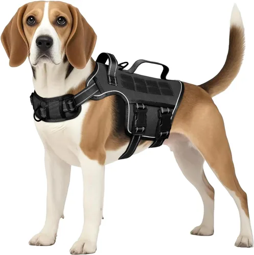 Vista 38 de Arnés para perro pequeño, arnés táctico resistente sin tirones, sin estrangulamiento, chaleco para mascotas fácil de poner y quitar con sistema