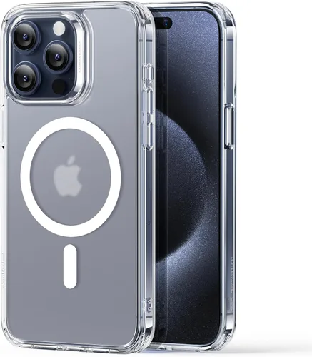 Vista 44 de ESR Funda magnética híbrida con HaloLock, compatible con iPhone 14 y 13, compatible con MagSafe, protección de grado militar a prueba de golpes Negro