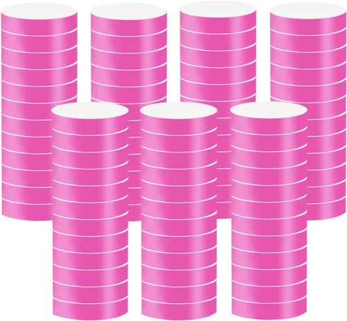Vista 14 de Paquete de 1400 pulseras de papel para eventos, 7 colores impermeables de neón para fiestas, brazaletes de papel para identificación, muñequeras
