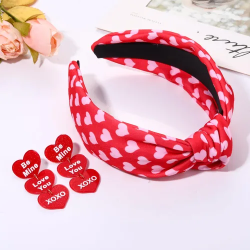 Vista 97 de YAHPERN Diadema para el día de San Valentín para mujer, colorida diadema de algodón con estampado de corazón de conversación XOXO Love, diadema