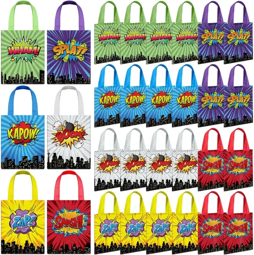 Vista 12 de Photect 24 piezas de bolsas de regalo para fiesta de construcción temática de construcción, bolsa de camión volquete no tejida mini con asas