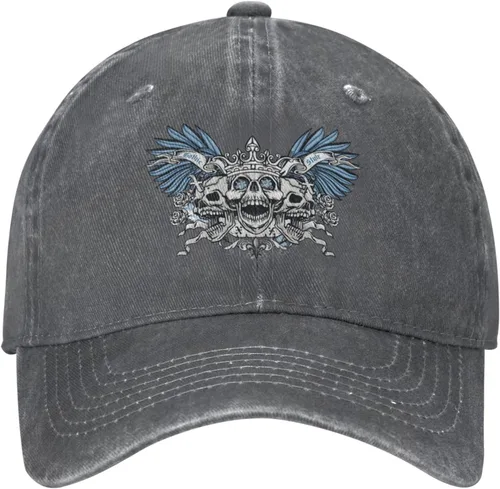 Vista 2 de Cowboy Hat Trendy Hats for Man and Women Djustable Four Season Outdoor Baseball Cap of Hell Skull with Angel Deep Heather