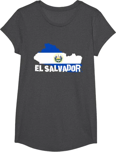 Vista 40 de Camiseta con la bandera de El Salvador, mapa de El Salvador, camiseta de Salvador para mujer, Negro