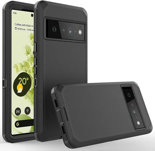 Vista 4 de Funda para Google Pixel 6 Pro incluye protector de pantalla, funda de teléfono resistente de grado militar y funda con clip para cinturón, función