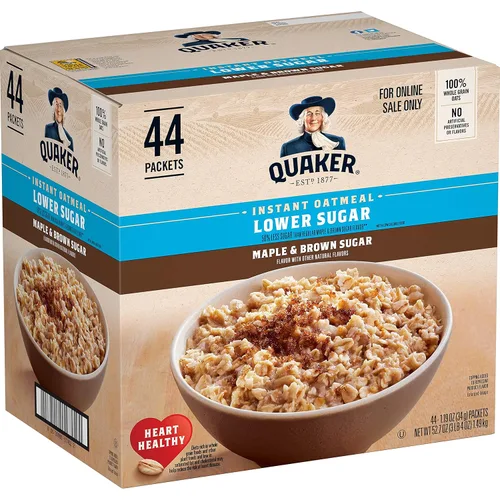 Vista 6 de Avena instantánea Quaker Immunity, paquete variado de 3 sabores, buena fuente de vitaminas C, D y zinc, granos enteros, sin sabores artificiales