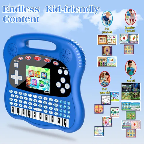 Vista 5 de Tableta de aprendizaje para niños, pantalla a color HD de 3.0 pulgadas, alfabeto, palabras, matemáticas, juegos, música, preescolar, electrónica