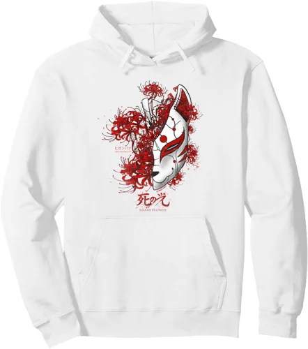 Vista 6 de Sudadera con capucha de anime con diseño de lirio de araña japonesa en suave grunge, Negro, S