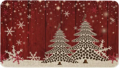 Vista 10 de Roszwtit Felpudo de Puerta Feliz Navidad 30 X 17 Pulgadas Felpudo Verde Navideño Interior Exterior Entrada Alfombra Antideslizante Decoración