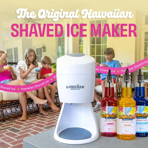 Vista 2 de Máquina de raspado de hielo Hawaiian Shaved Ice S900A Máquina eléctrica de cono de nieve, bebidas heladas y granizados con 2 tazas reutilizables