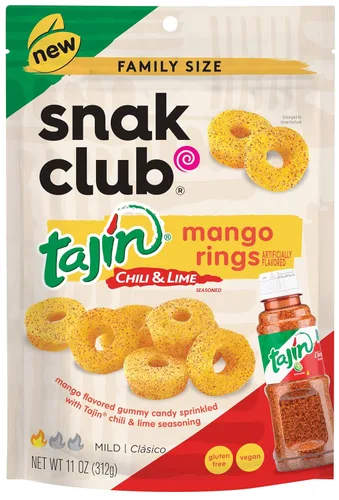 Vista 19 de Snak Club Tajin Anillos de Manzana, Bocadillos Gomosos Dulces y Sabrosos, Tamaño de Aperitivo de 2.5oz, 12