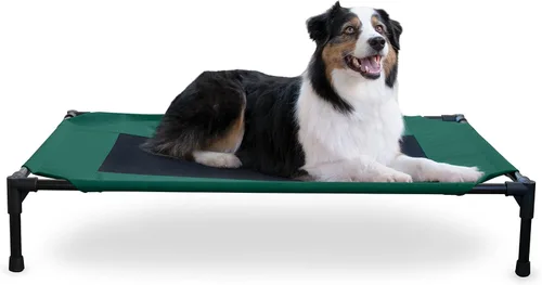 Vista 35 de K&H PET PRODUCTS - Cuna elevada para mascotas con centro de malla, varios tamaños Malla de color marrón.