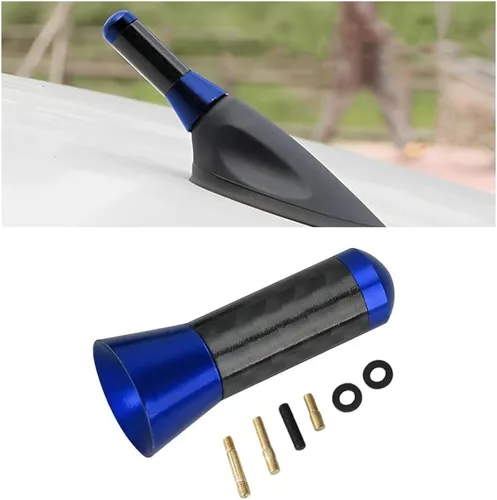 Vista 9 de Antena corta para coche, Antena aérea universal rechoncha de 3.5cm, Antena mini de coche de fibra de carbono con rosca de aleación de aluminio